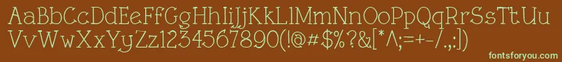 RoughLtRegular Font – Green Fonts on Brown Background