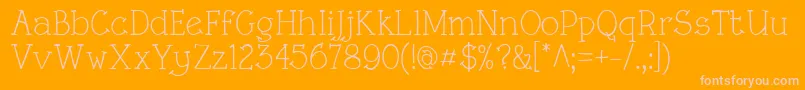 RoughLtRegular Font – Pink Fonts on Orange Background