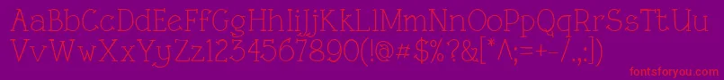 RoughLtRegular Font – Red Fonts on Purple Background