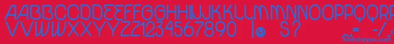 VtksUnidadeBold Font – Blue Fonts on Red Background