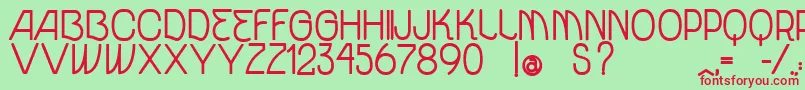 Czcionka VtksUnidadeBold – czerwone czcionki na zielonym tle