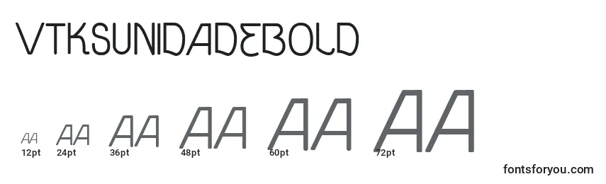 Размеры шрифта VtksUnidadeBold