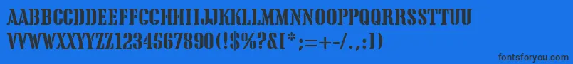 TeaChest Font – Black Fonts on Blue Background