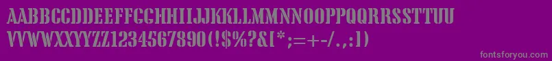 フォントTeaChest – 紫の背景に灰色の文字