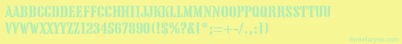 TeaChest Font – Green Fonts on Yellow Background