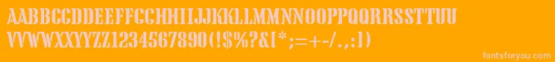 TeaChest Font – Pink Fonts on Orange Background