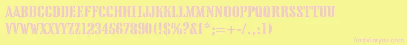 TeaChest Font – Pink Fonts on Yellow Background