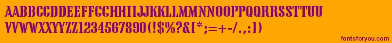 TeaChest Font – Purple Fonts on Orange Background