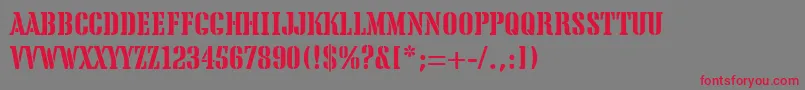 TeaChest Font – Red Fonts on Gray Background