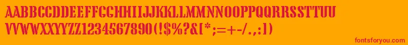 TeaChest Font – Red Fonts on Orange Background