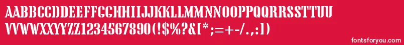 TeaChest Font – White Fonts on Red Background