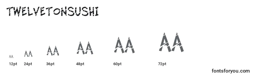 TwelveTonSushi Font Sizes