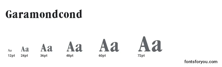 Garamondcond Font Sizes