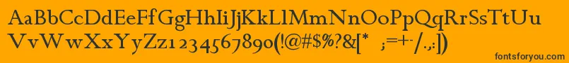 Chanticleerromannf-Schriftart – Schwarze Schriften auf orangefarbenem Hintergrund