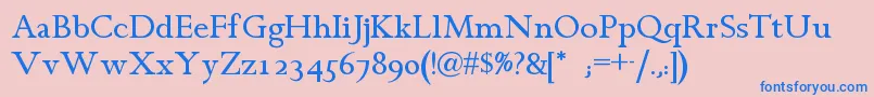 フォントChanticleerromannf – ピンクの背景に青い文字