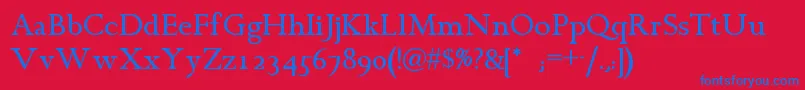 Chanticleerromannf Font – Blue Fonts on Red Background