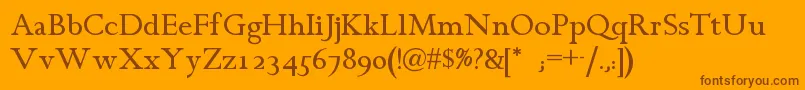 Chanticleerromannf Font – Brown Fonts on Orange Background