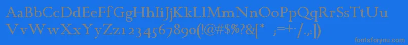 フォントChanticleerromannf – 青い背景に灰色の文字