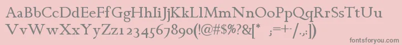 フォントChanticleerromannf – ピンクの背景に灰色の文字