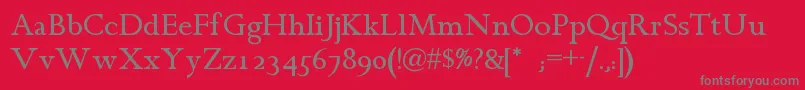 Chanticleerromannf Font – Gray Fonts on Red Background