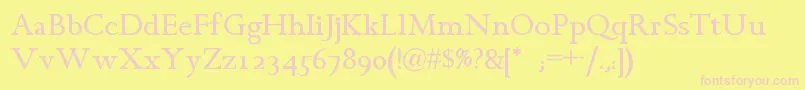 Chanticleerromannf Font – Pink Fonts on Yellow Background