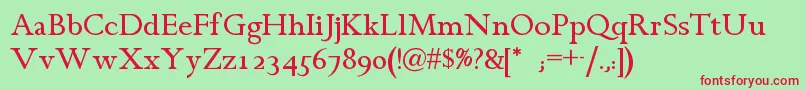 Chanticleerromannf Font – Red Fonts on Green Background