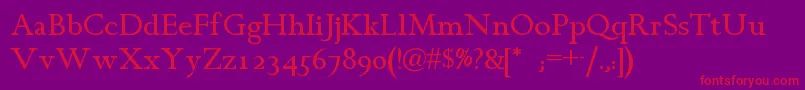 Chanticleerromannf Font – Red Fonts on Purple Background