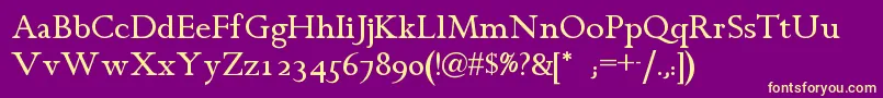 Chanticleerromannf Font – Yellow Fonts on Purple Background