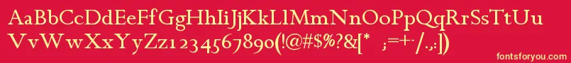 Chanticleerromannf Font – Yellow Fonts on Red Background