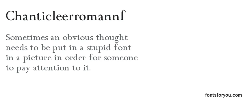 Review of the Chanticleerromannf Font