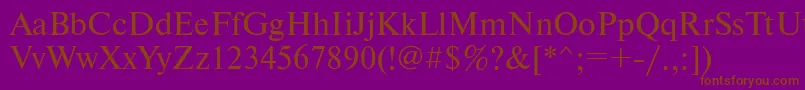 Nwt55C Font – Brown Fonts on Purple Background