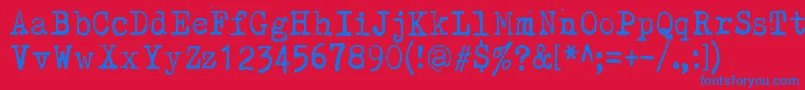 Kirjainkone Font – Blue Fonts on Red Background