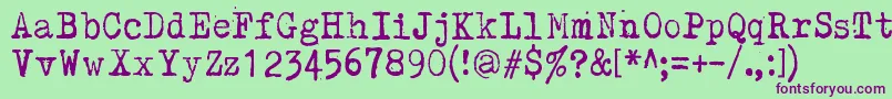 Kirjainkone Font – Purple Fonts on Green Background