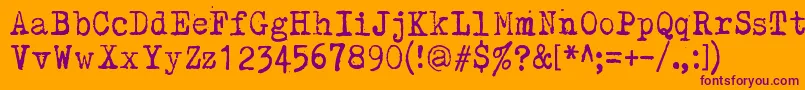 Kirjainkone Font – Purple Fonts on Orange Background