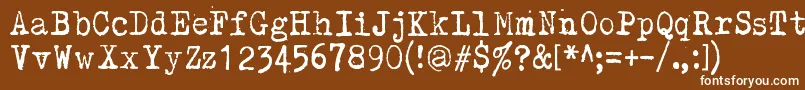 Kirjainkone Font – White Fonts on Brown Background