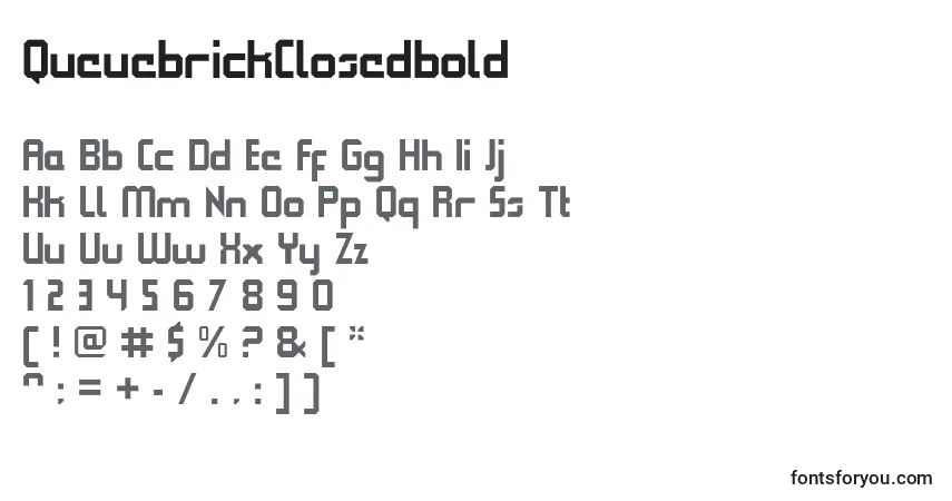 Schriftart QueuebrickClosedbold – Alphabet, Zahlen, spezielle Symbole
