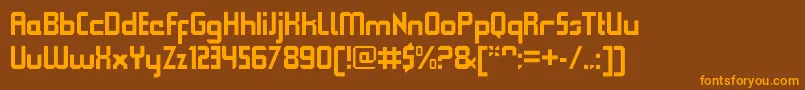 Шрифт QueuebrickClosedbold – оранжевые шрифты на коричневом фоне