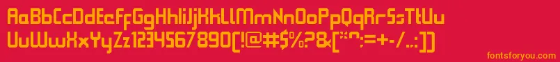 QueuebrickClosedbold Font – Orange Fonts on Red Background