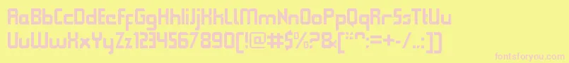 QueuebrickClosedbold Font – Pink Fonts on Yellow Background