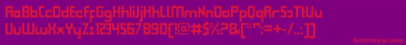 QueuebrickClosedbold Font – Red Fonts on Purple Background