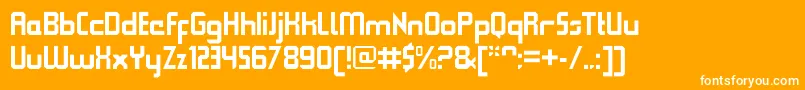 QueuebrickClosedbold Font – White Fonts on Orange Background