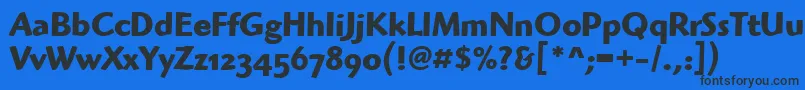 HighlanderOsItcTtBold Font – Black Fonts on Blue Background