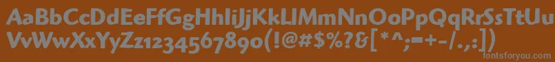フォントHighlanderOsItcTtBold – 茶色の背景に灰色の文字