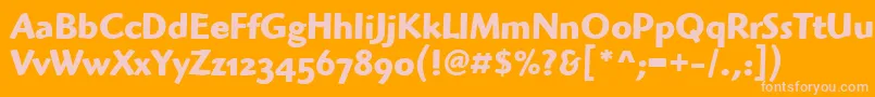 HighlanderOsItcTtBold Font – Pink Fonts on Orange Background