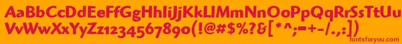 HighlanderOsItcTtBold Font – Red Fonts on Orange Background