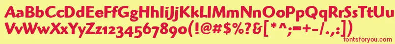 HighlanderOsItcTtBold Font – Red Fonts on Yellow Background