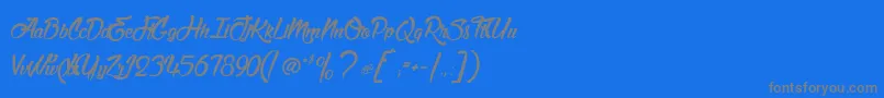 MatadorDeNimes-Schriftart – Graue Schriften auf blauem Hintergrund