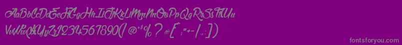 フォントMatadorDeNimes – 紫の背景に灰色の文字