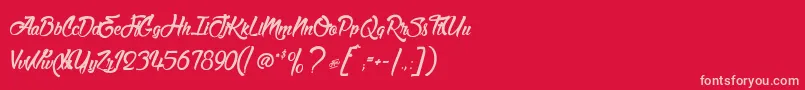 MatadorDeNimes Font – Pink Fonts on Red Background