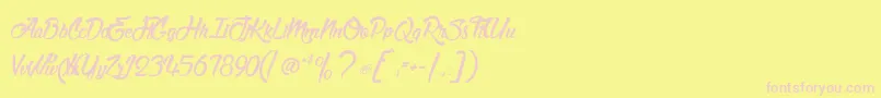 MatadorDeNimes-Schriftart – Rosa Schriften auf gelbem Hintergrund